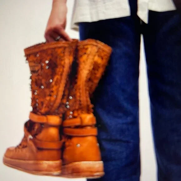 EL VAQUERO "Picking Daisies" Artisan Mocc Boots/Floral Cutouts: New with Box: 38 - Picture 13 of 13